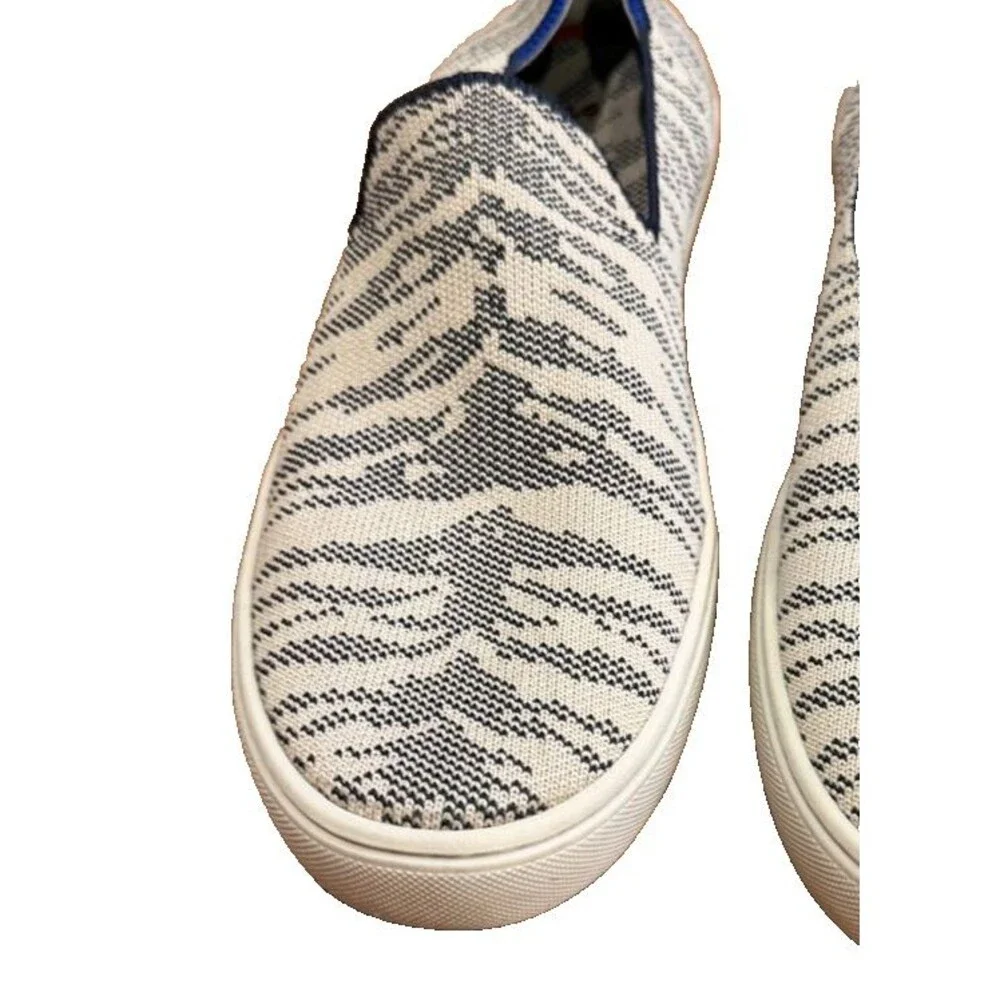 Rothy’s Women' Size 12 The Sneaker Maritime Tiger Knit Slip On Tan Retired